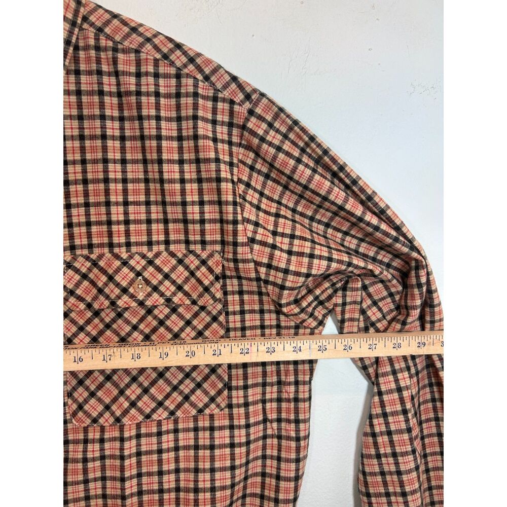 Stag Hill by Haband Red Tan Black Plaid Size L Zip Up Shacket Outdoors Camping - Picture 9 of 11